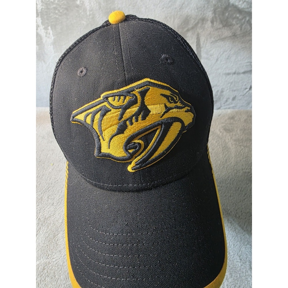 Fanatics Nashville Predators Trucker Snapback Hat Black Yellow NHL Adjustable - Picture 6 of 10
